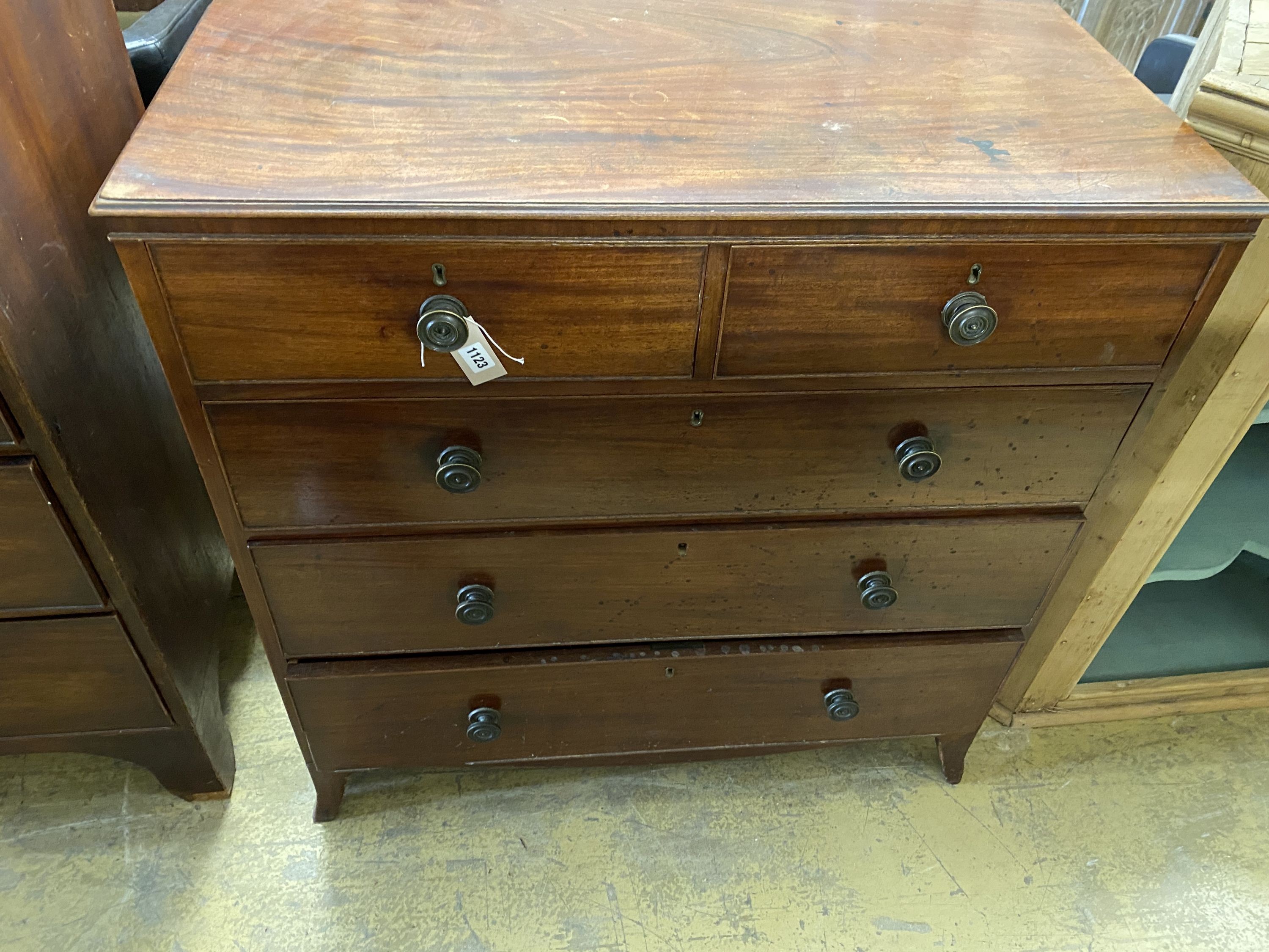 A George IV mahogany chest, width 100cm, depth 52cm, height 101cm